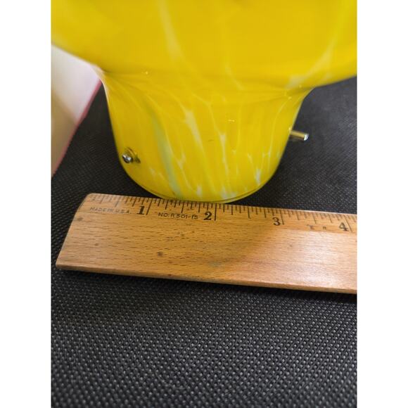Hand Blown Yellow Murano Authentic Glass Pendant Shade For Lamp 12" - Rare - Picture 8 of 8